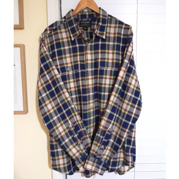 Dead Stock Rare 2 Pocket Filson Black Label Flannel Shirt Men's Sz Large Multi C - Picture 2 of 6